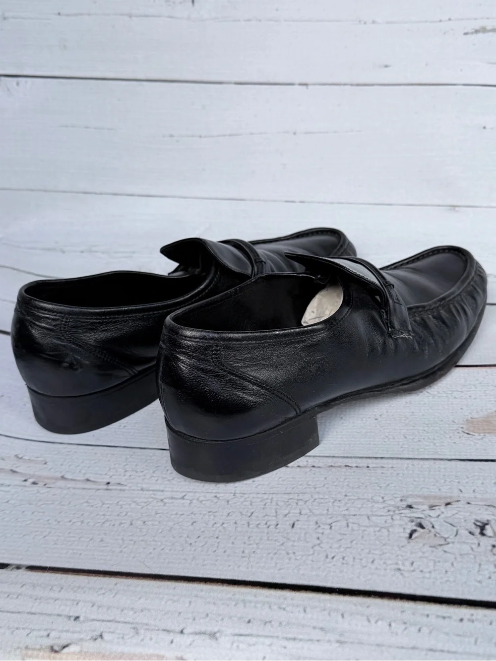 Florsheim Men’s Penny Loafers Black Leather Slip On Dress Shoes Size 8.5